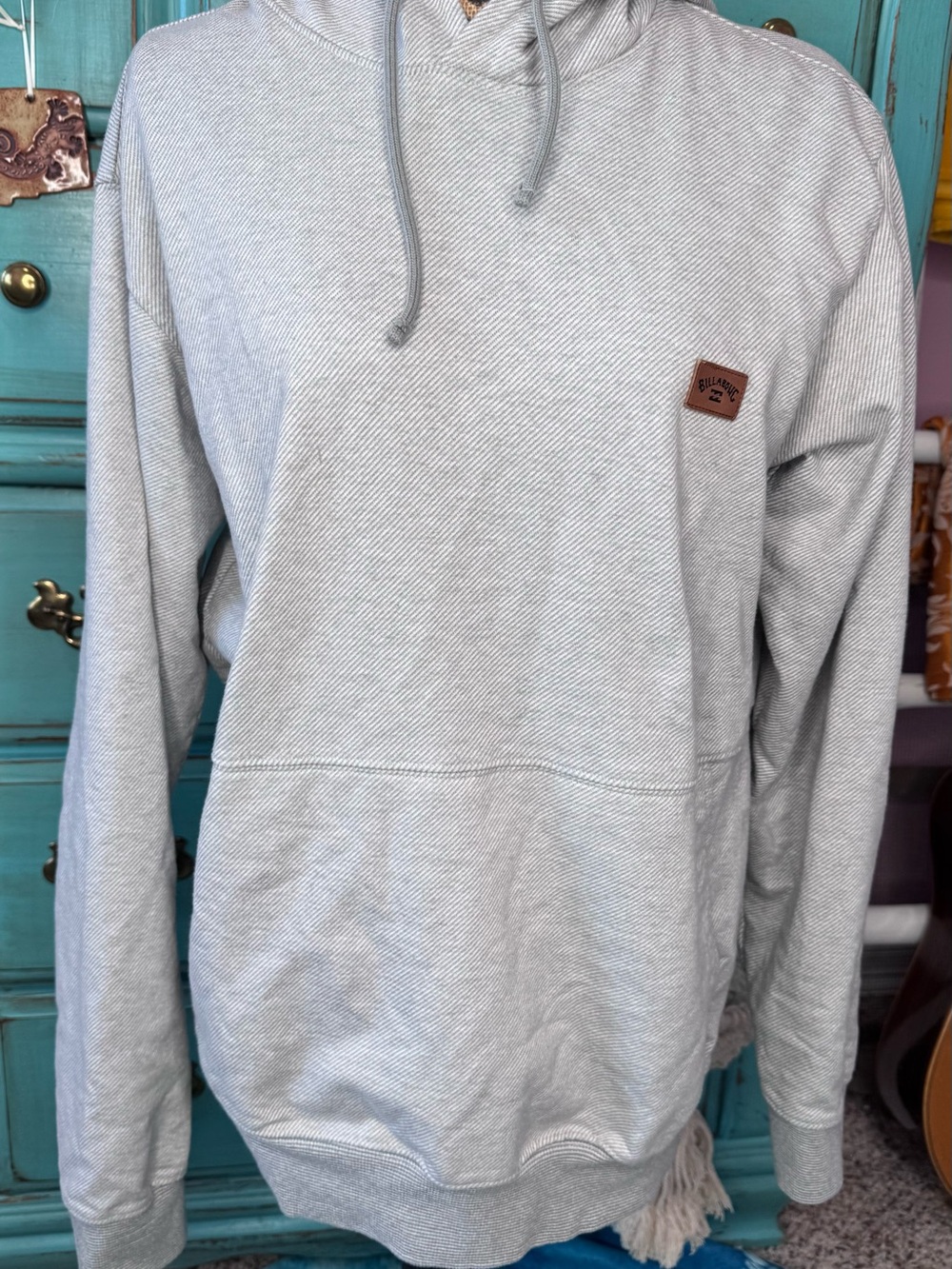 Billabong Light Gray Hooded Pullover Sweatshirt